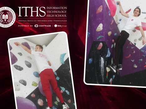 Dva učenika ITHS na veštačkoj steni